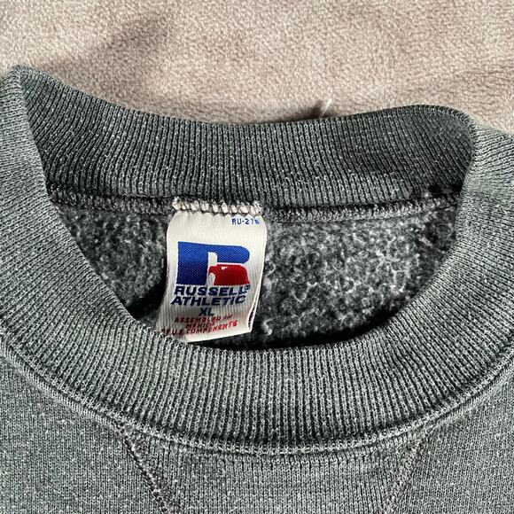 90’s Russell Athletic Grey Logo Patch Black Sweatshirt - Picture 3 of 4
